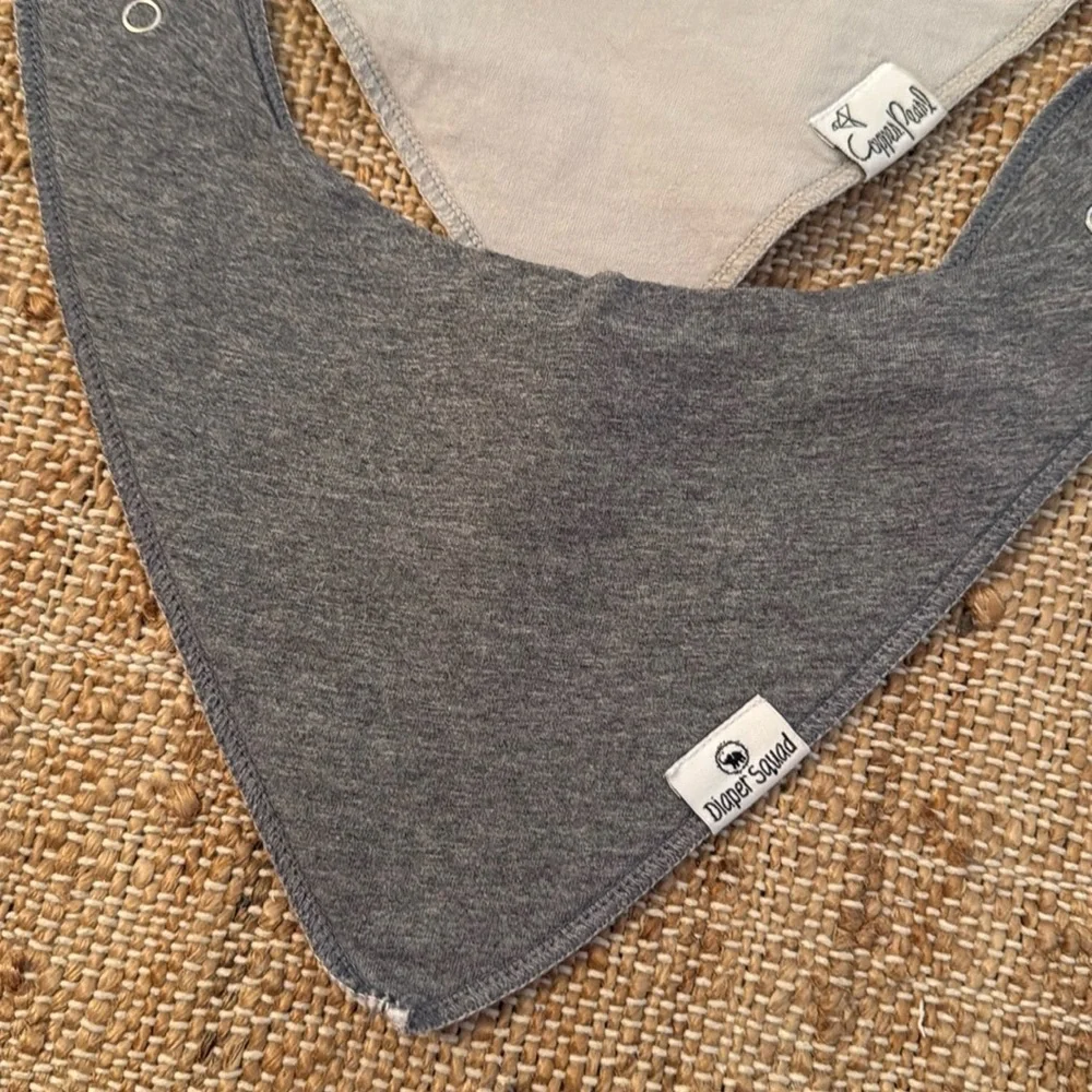 Copper Pearl Bundle Drool Fleece Lined Bibs Gray Blue